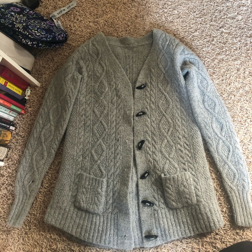 Grey wool cardigan
